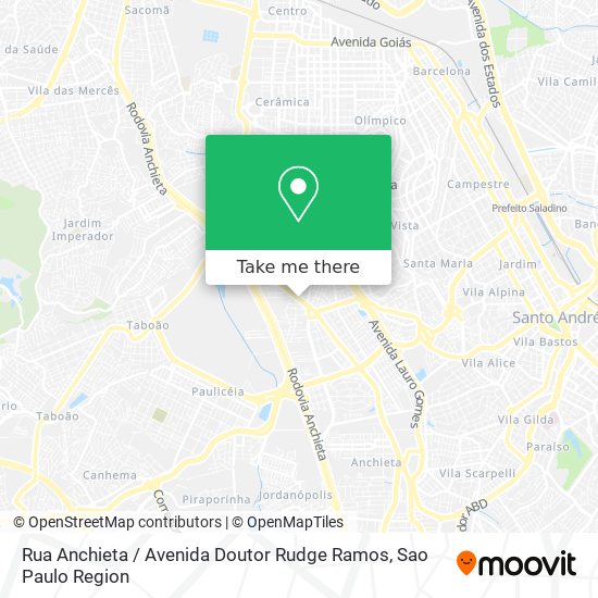 Mapa Rua Anchieta / Avenida Doutor Rudge Ramos