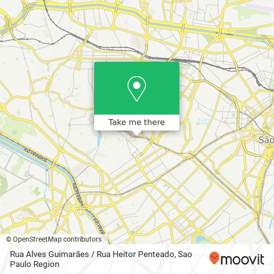 Mapa Rua Alves Guimarães / Rua Heitor Penteado