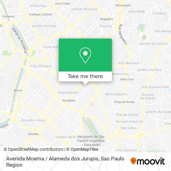 Mapa Avenida Moema / Alameda dos Jurupis