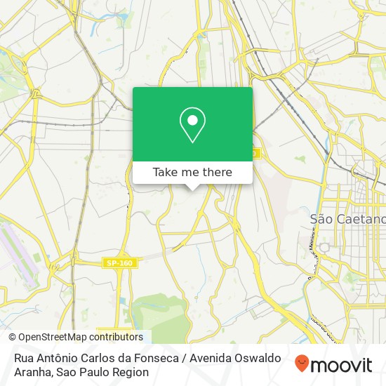 Mapa Rua Antônio Carlos da Fonseca / Avenida Oswaldo Aranha