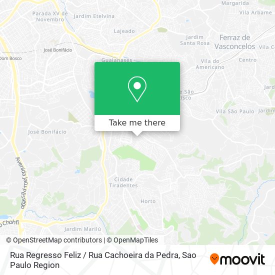 Mapa Rua Regresso Feliz / Rua Cachoeira da Pedra