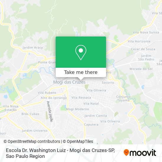 Mapa Escola Dr. Washington Luiz - Mogi das Cruzes-SP