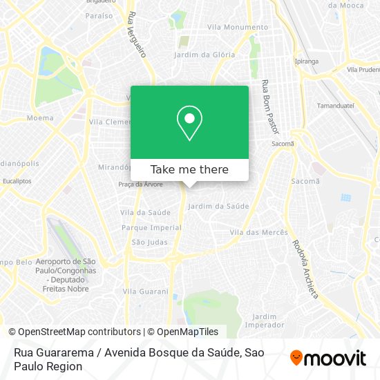 Mapa Rua Guararema / Avenida Bosque da Saúde