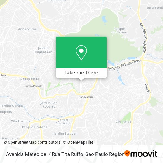 Mapa Avenida Mateo bei / Rua Tita Ruffo