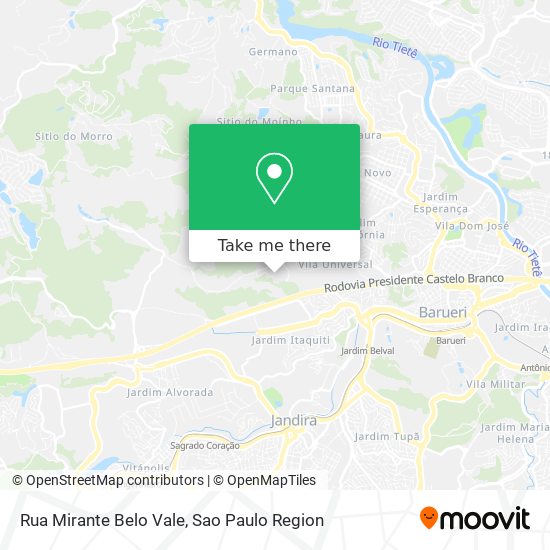 Rua Mirante Belo Vale map