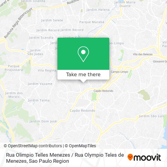 Mapa Rua Olimpio Telles Menezes / Rua Olympio Teles de Menezes