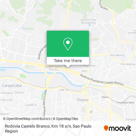 Mapa Rodovia Castelo Branco, Km 18 s / n