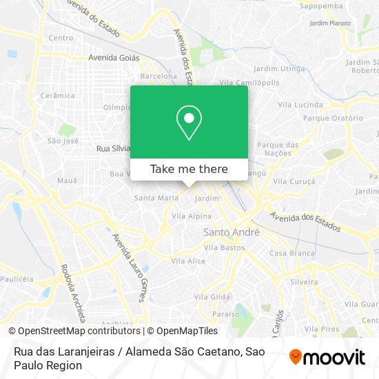 Rua das Laranjeiras / Alameda São Caetano map