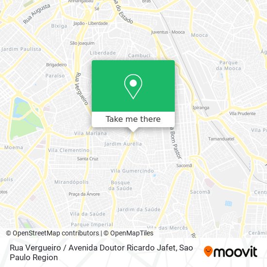 Mapa Rua Vergueiro / Avenida Doutor Ricardo Jafet