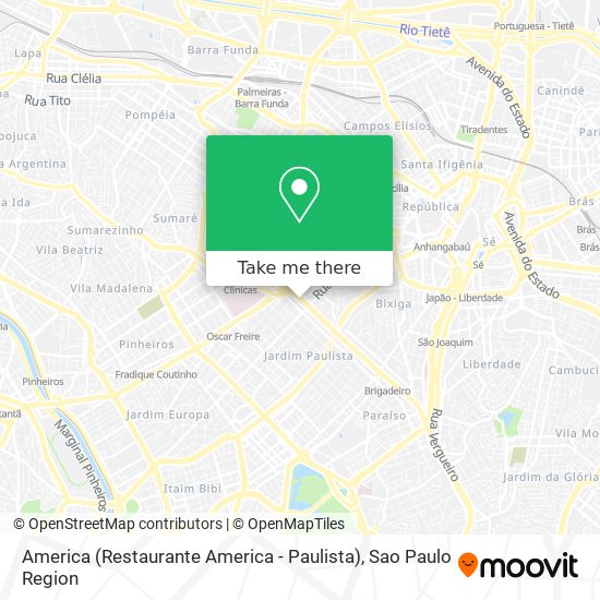 Mapa America (Restaurante America - Paulista)