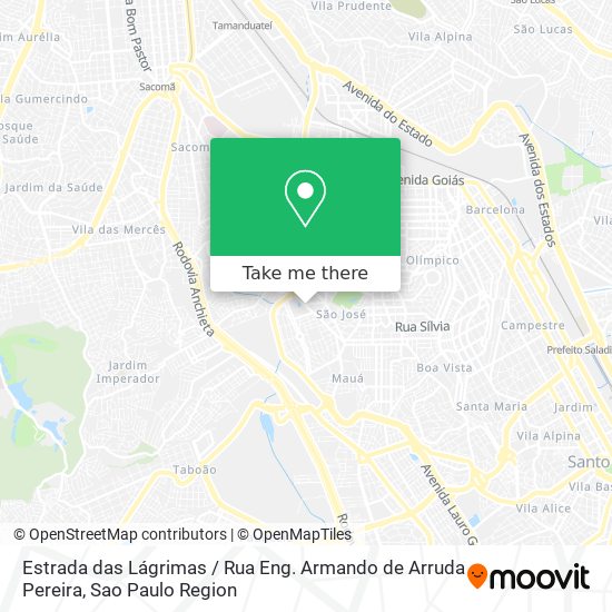 Estrada das Lágrimas / Rua Eng. Armando de Arruda Pereira map