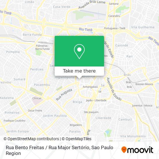 Mapa Rua Bento Freitas / Rua Major Sertório