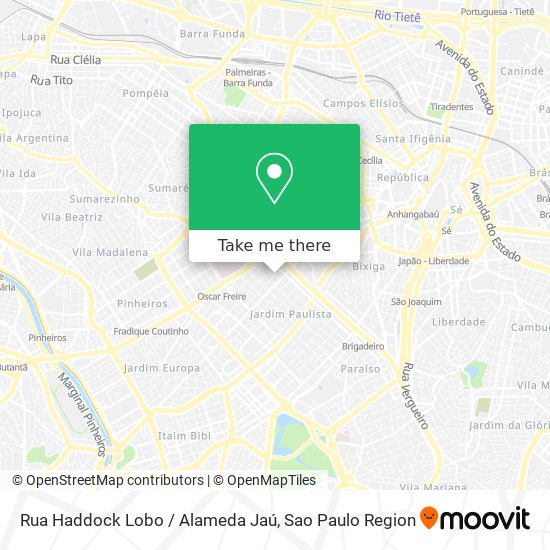 Mapa Rua Haddock Lobo / Alameda Jaú