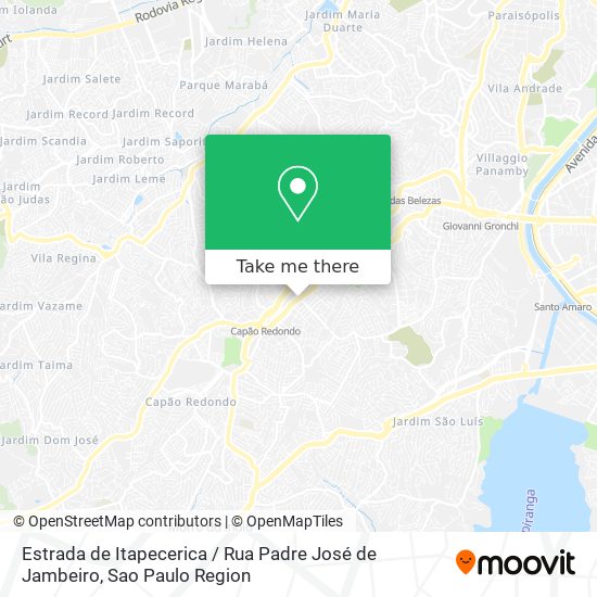 Mapa Estrada de Itapecerica / Rua Padre José de Jambeiro