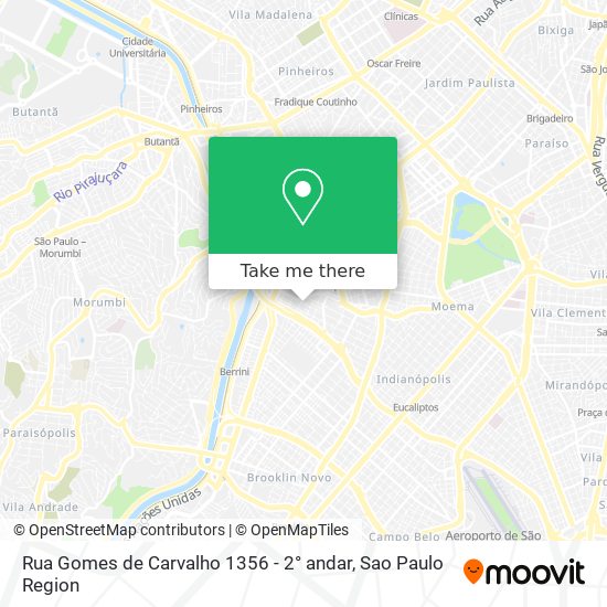 Mapa Rua Gomes de Carvalho 1356 - 2° andar