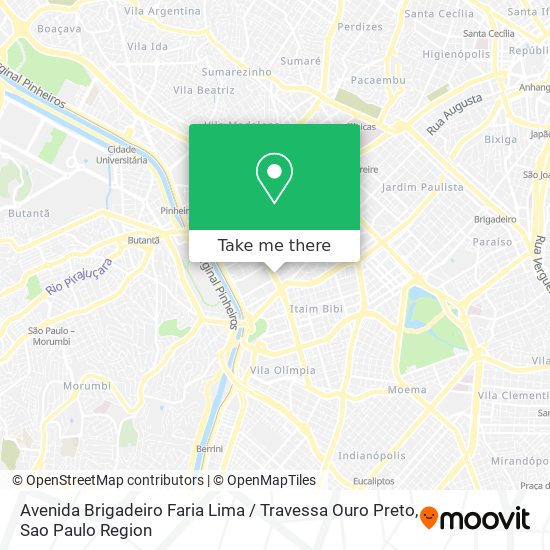 Avenida Brigadeiro Faria Lima / Travessa Ouro Preto map