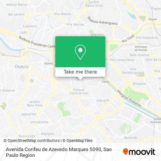 Avenida Corifeu de Azevedo Marques 5090 map