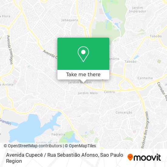 Mapa Avenida Cupecê / Rua Sebastião Afonso
