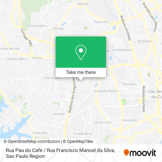 Mapa Rua Pau do Café / Rua Francisco Manoel da Silva