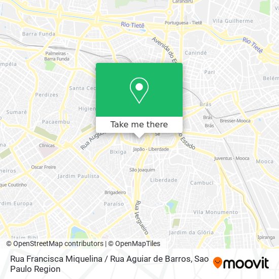 Mapa Rua Francisca Miquelina / Rua Aguiar de Barros