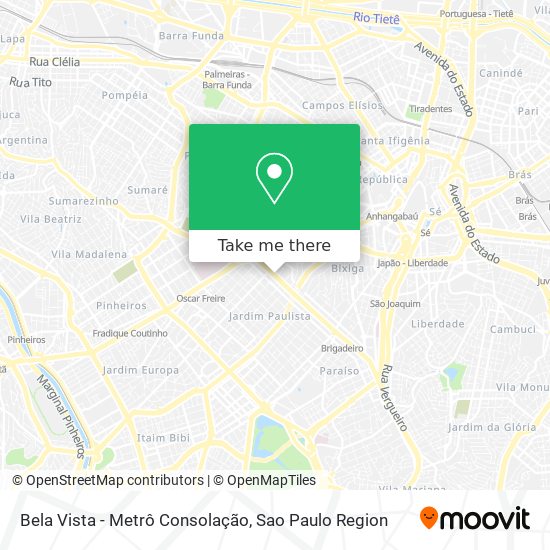 Bela Vista - Metrô Consolação map