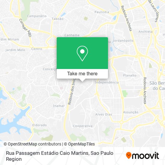 Mapa Rua Passagem Estádio Caio Martins