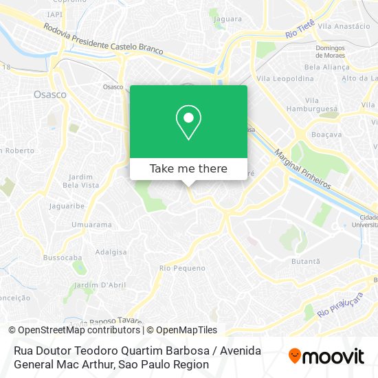 Mapa Rua Doutor Teodoro Quartim Barbosa / Avenida General Mac Arthur