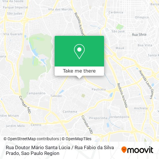 Mapa Rua Doutor Mário Santa Lúcia / Rua Fábio da Silva Prado