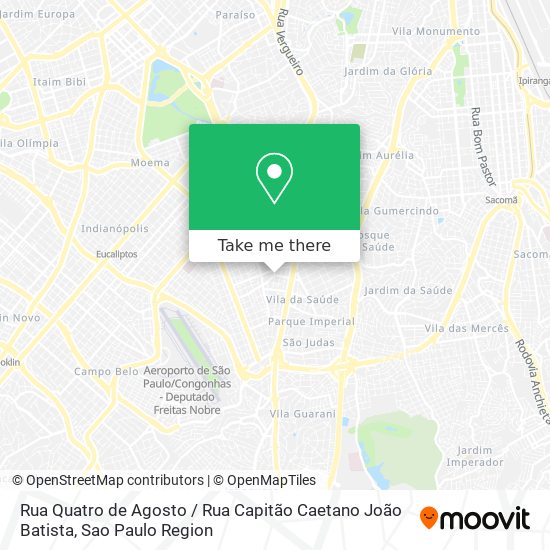 Mapa Rua Quatro de Agosto / Rua Capitão Caetano João Batista