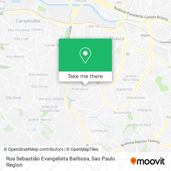 Rua Sebastião Evangelista Barbosa map