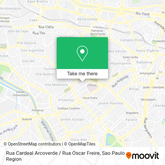 Rua Cardeal Arcoverde / Rua Oscar Freire map