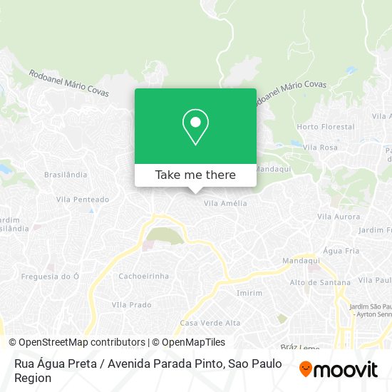 Mapa Rua Água Preta / Avenida Parada Pinto