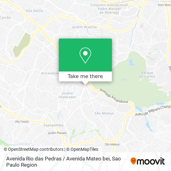 Mapa Avenida Rio das Pedras / Avenida Mateo bei