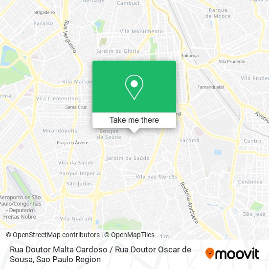 Mapa Rua Doutor Malta Cardoso / Rua Doutor Oscar de Sousa