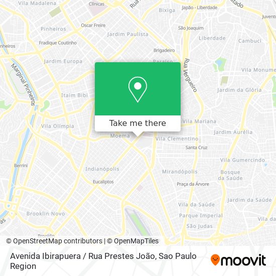 Avenida Ibirapuera / Rua Prestes João map