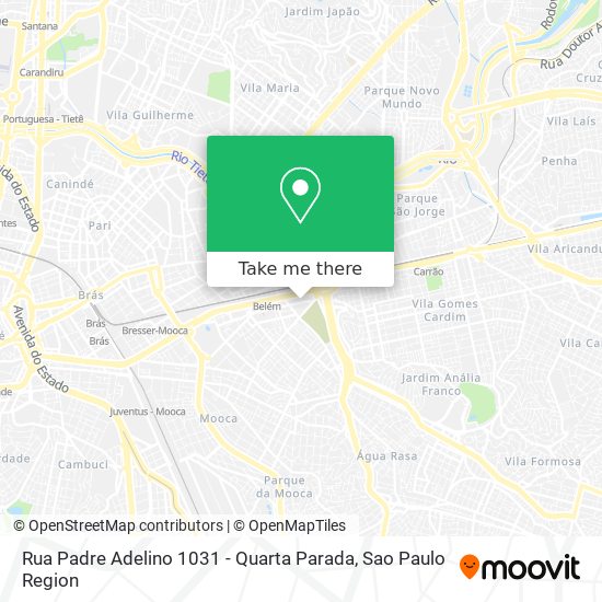 Rua Padre Adelino 1031 - Quarta Parada map