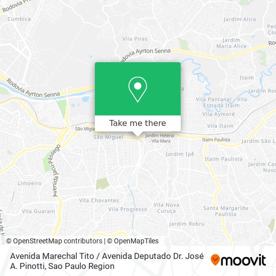 Avenida Marechal Tito / Avenida Deputado Dr. José A. Pinotti map