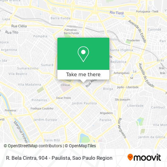 Mapa R. Bela Cintra, 904 - Paulista