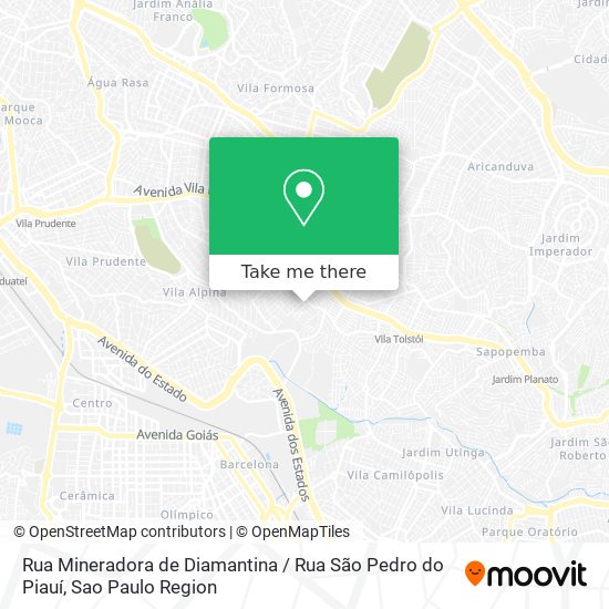 Mapa Rua Mineradora de Diamantina / Rua São Pedro do Piauí