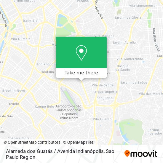 Alameda dos Guatás / Avenida Indianópolis map