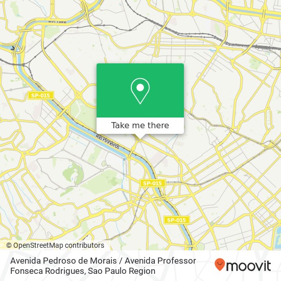 Mapa Avenida Pedroso de Morais / Avenida Professor Fonseca Rodrigues
