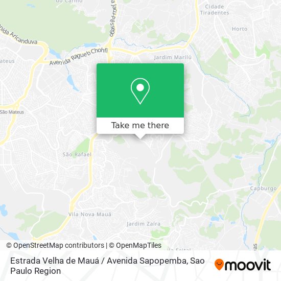 Mapa Estrada Velha de Mauá / Avenida Sapopemba