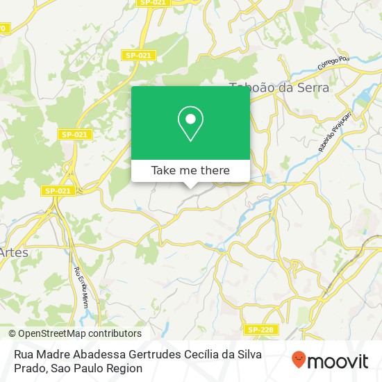 Mapa Rua Madre Abadessa Gertrudes Cecília da Silva Prado