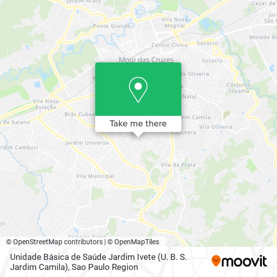 Mapa Unidade Básica de Saúde Jardim Ivete (U. B. S. Jardim Camila)