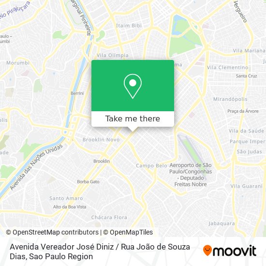 Avenida Vereador José Diniz / Rua João de Souza Dias map