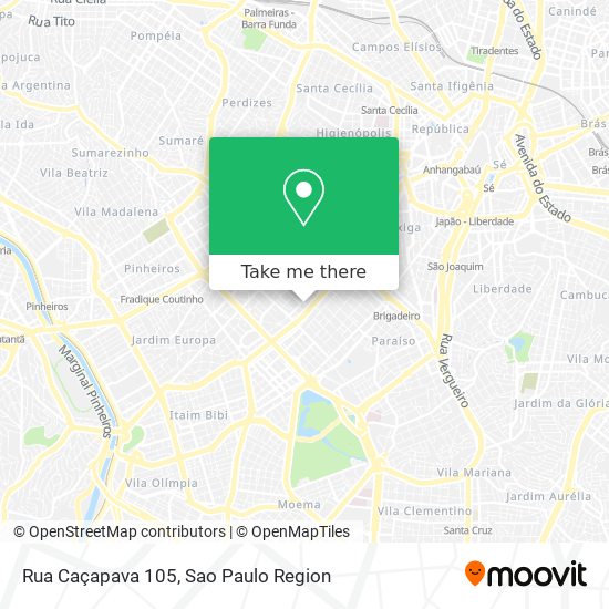 Mapa Rua Caçapava 105