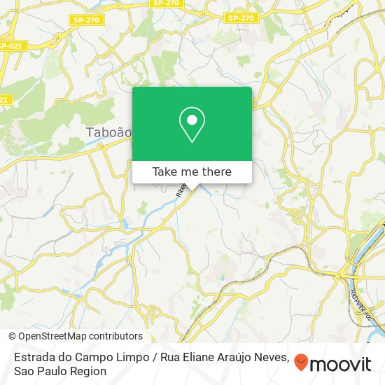 Mapa Estrada do Campo Limpo / Rua Eliane Araújo Neves