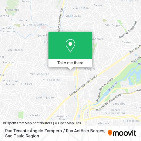 Rua Tenente Ângelo Zampero / Rua Antônio Borges map