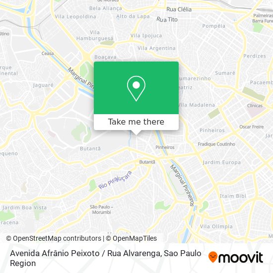 Mapa Avenida Afrânio Peixoto / Rua Alvarenga