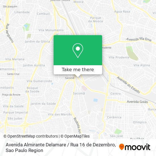 Mapa Avenida Almirante Delamare / Rua 16 de Dezembro